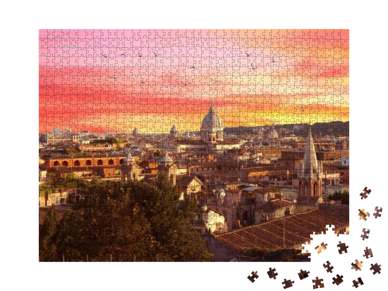 Rome, Italy At Sunset. Cityscape with Amazing Pastel Colo... Jigsaw Puzzle with 1000 pieces