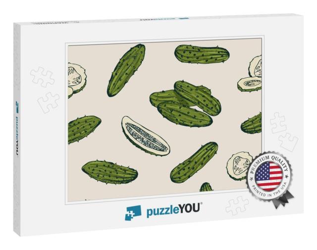 Seamless Pattern with Pickles or Pickled Cucumbers... Jigsaw Puzzle