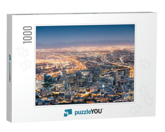 Aerial View of Cape Town from Signal Hill After Sunset Du... Jigsaw Puzzle with 1000 pieces