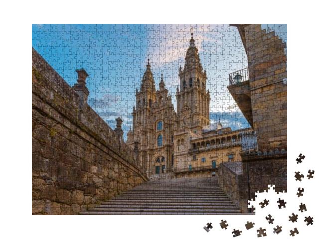 Santiago De Compostela Cathedral, Galicia, Spain in the M... Jigsaw Puzzle with 1000 pieces