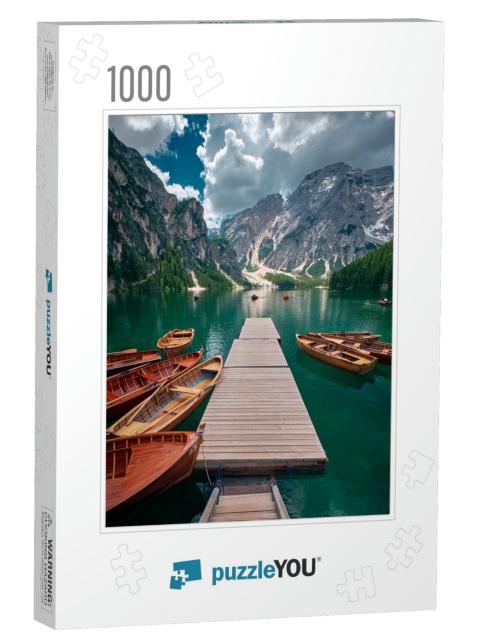 The Landscape Around Lake Braies or Pragser Wildsee Locat... Jigsaw Puzzle with 1000 pieces