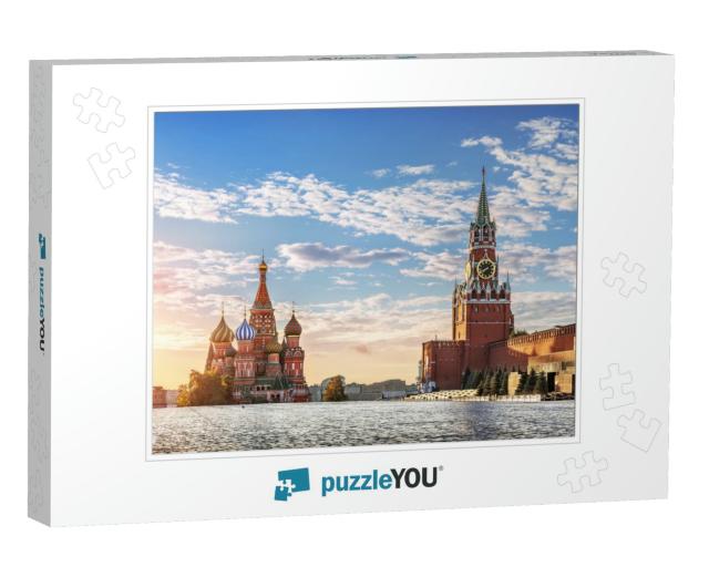 St. Basils Cathedral & Spasskaya Tower on Red Square in M... Jigsaw Puzzle