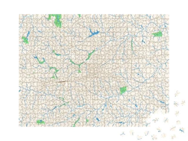 Greensboro North Carolina Printable Map Excerpt. This Vec... Jigsaw Puzzle with 1000 pieces