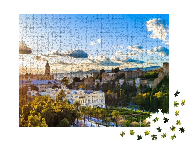 Sunset with Views of the Cathedral of Malaga... Jigsaw Puzzle with 1000 pieces
