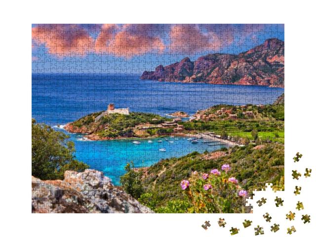 Panorama of Girolata Bay in Corsica Island, Corse-Du-Sud... Jigsaw Puzzle with 1000 pieces