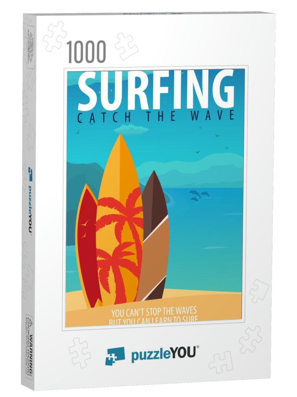 Surfing Banner & Poster. Surfboards on a Beach. Surf & Su... Jigsaw Puzzle with 1000 pieces