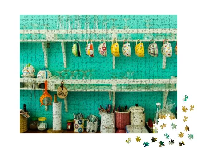 Vintage Wooden Kitchen Counter... Jigsaw Puzzle with 1000 pieces