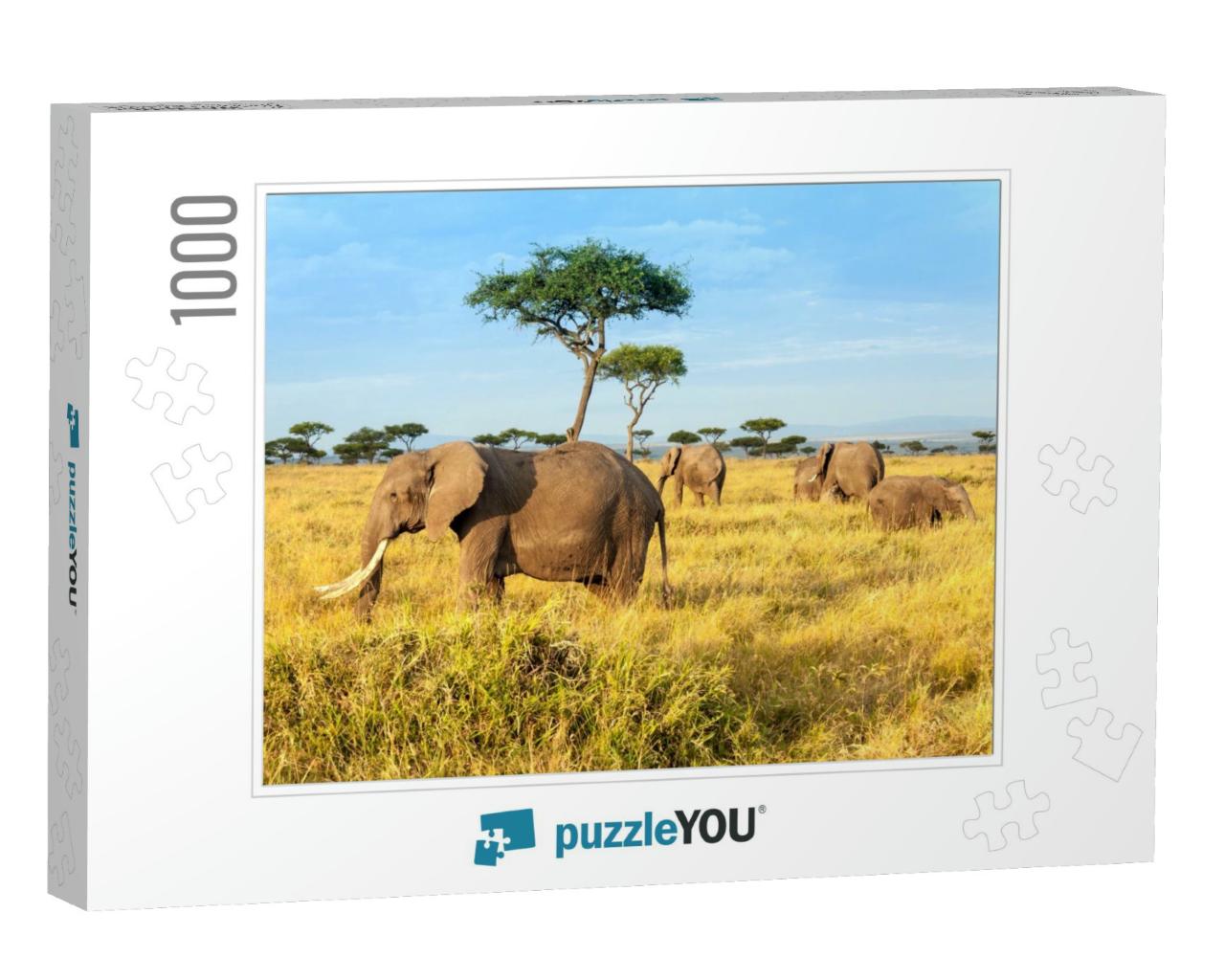 African Elephant in the Maasai Mara National Reserve, Ken... Jigsaw Puzzle with 1000 pieces