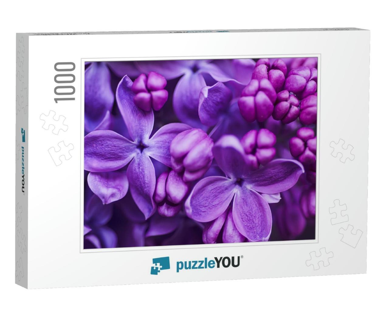 Macro Image of Spring Lilac Violet Flowers, Abstract Soft... Jigsaw Puzzle with 1000 pieces
