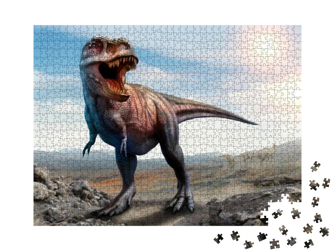 Tyrannosaurus Rex Scene 3D Illustration... Jigsaw Puzzle with 1000 pieces