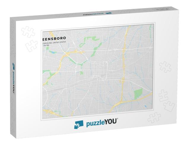 Printable Street Map of Greensboro Including Highways, Ma... Jigsaw Puzzle