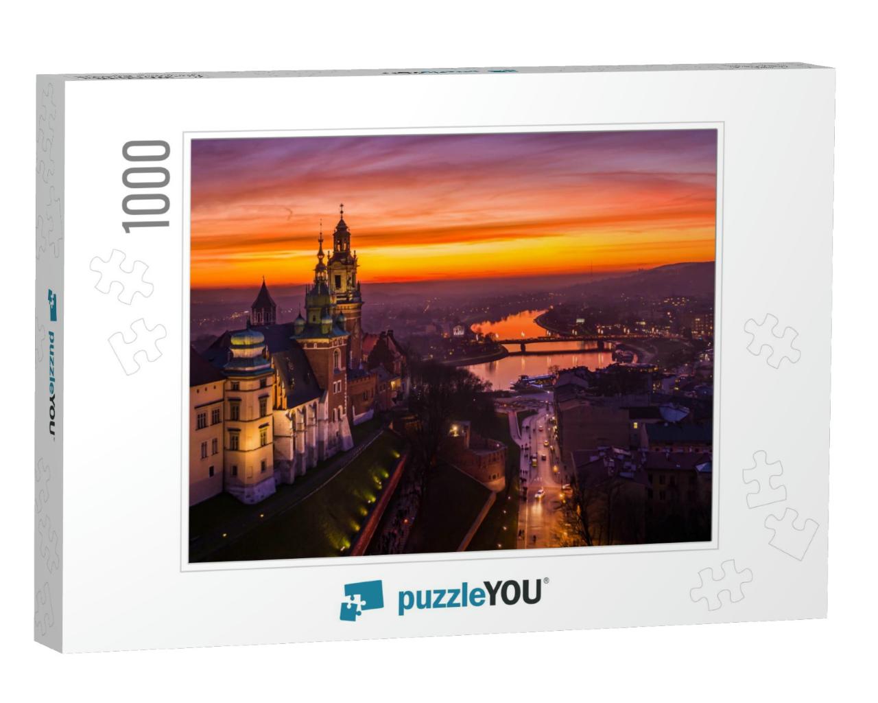 Sunset Over Wawel Castle, Cracow, Poland... Jigsaw Puzzle with 1000 pieces