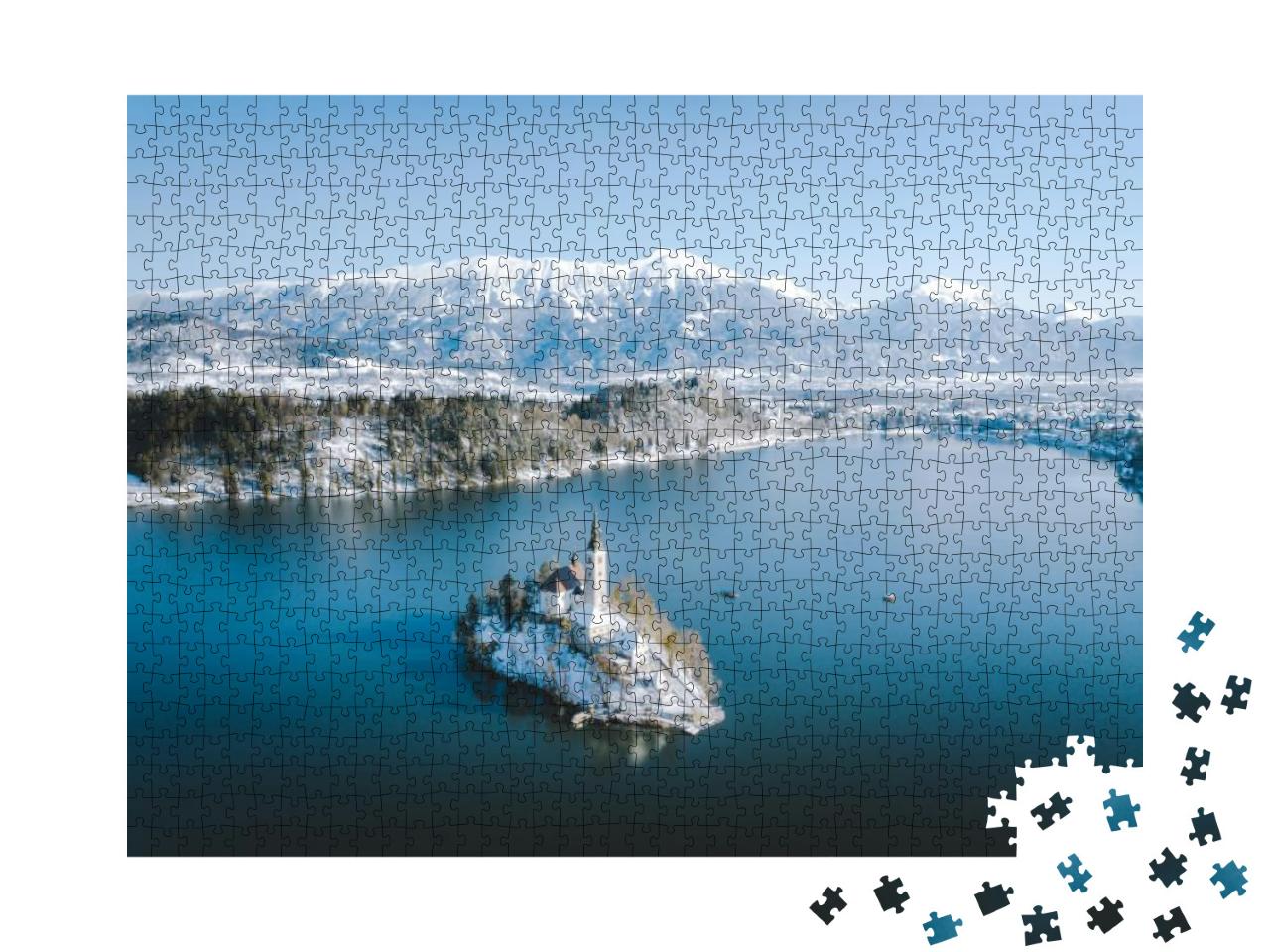 Panoramic View of Scenic Lake Bled with Famous Bled Islan... Jigsaw Puzzle with 1000 pieces