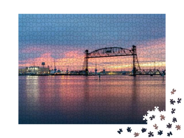 Vertical Lift Bridge for Railroad Over the Elizabeth Rive... Jigsaw Puzzle with 1000 pieces