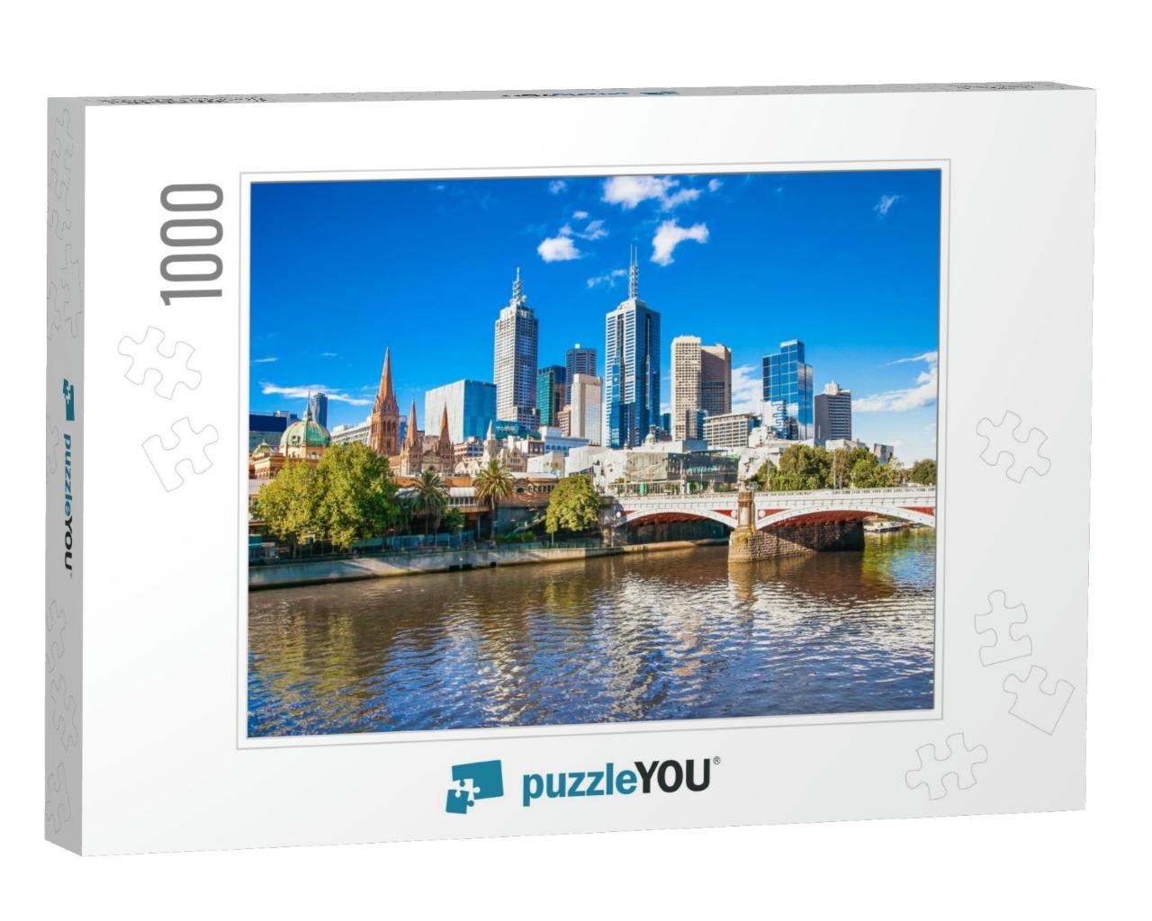 Melbourne Skyline Looking Towards Flinders Street Station... Jigsaw Puzzle with 1000 pieces