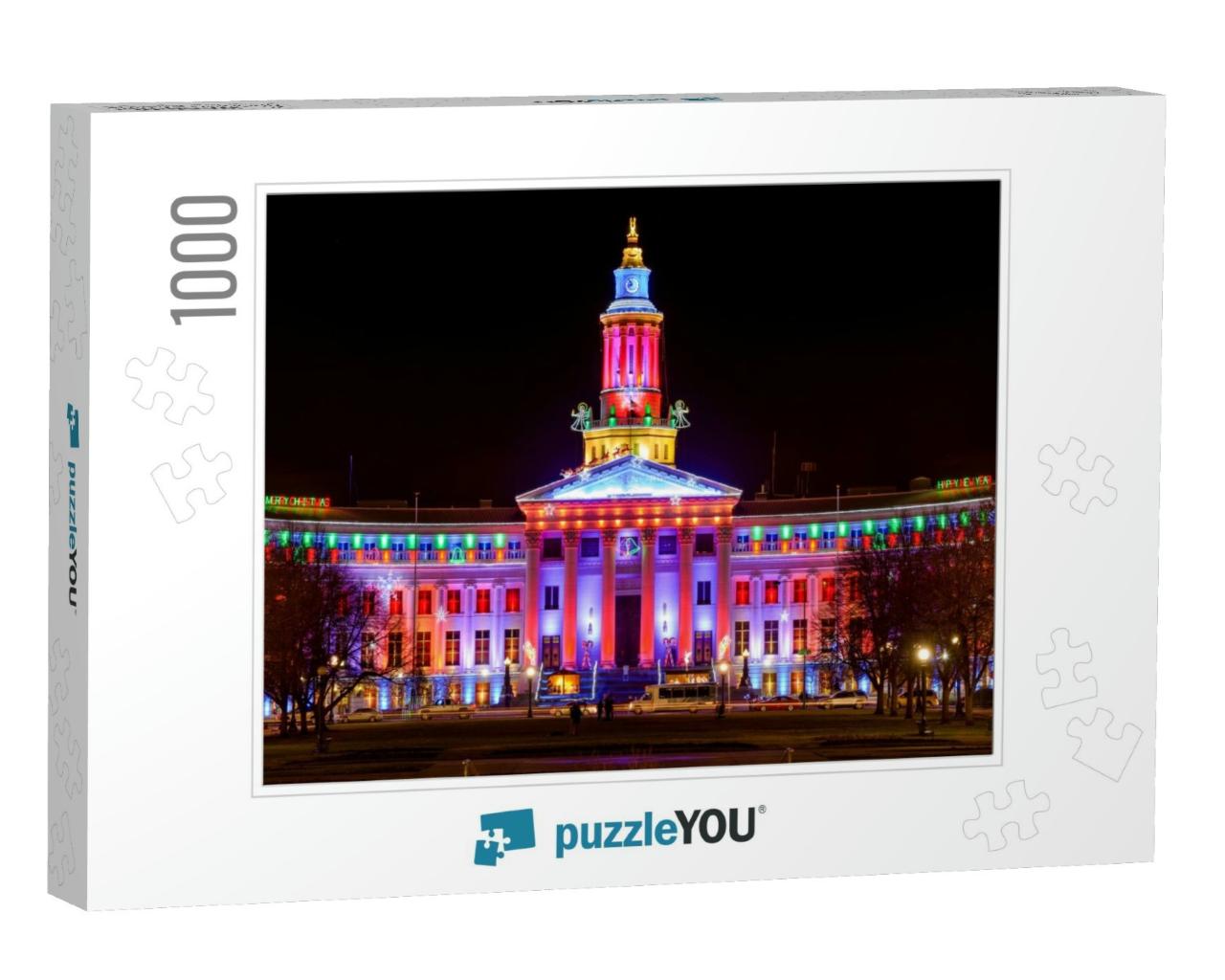 December Night At Denver City Hall - December Night View... Jigsaw Puzzle with 1000 pieces