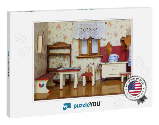 Detail of Retro Living Room in Doll House... Jigsaw Puzzle