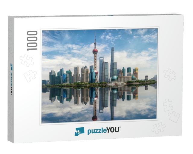 Panorama of the Skyline of Shanghai, China, on a Sunny Da... Jigsaw Puzzle with 1000 pieces