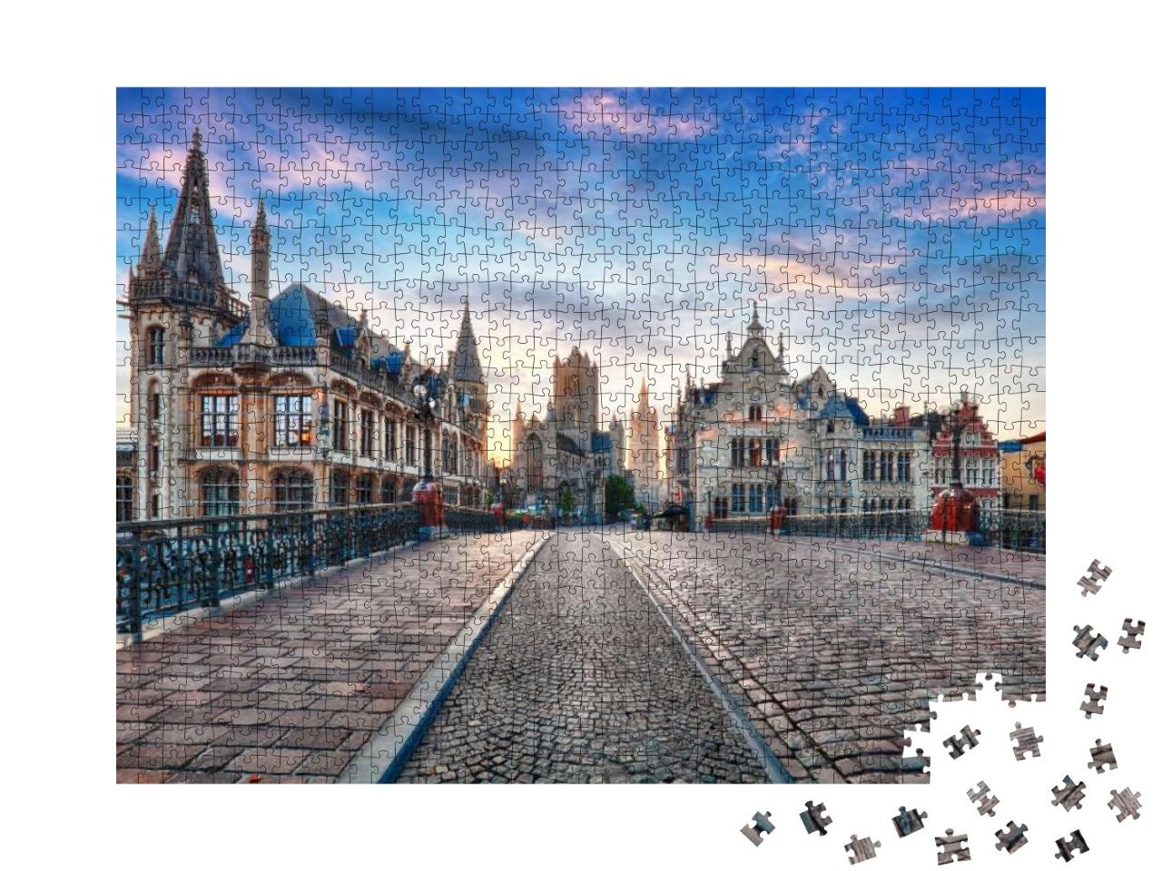Ghent, Belgium At Day, Gent Old Town... Jigsaw Puzzle with 1000 pieces