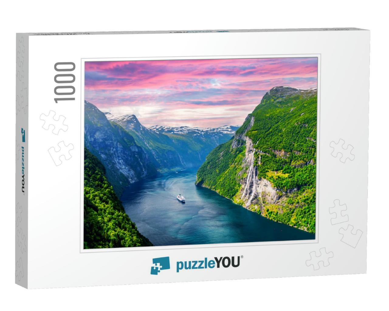Panorama of Breathtaking View of Sunnylvsfjorden Fjord &... Jigsaw Puzzle with 1000 pieces