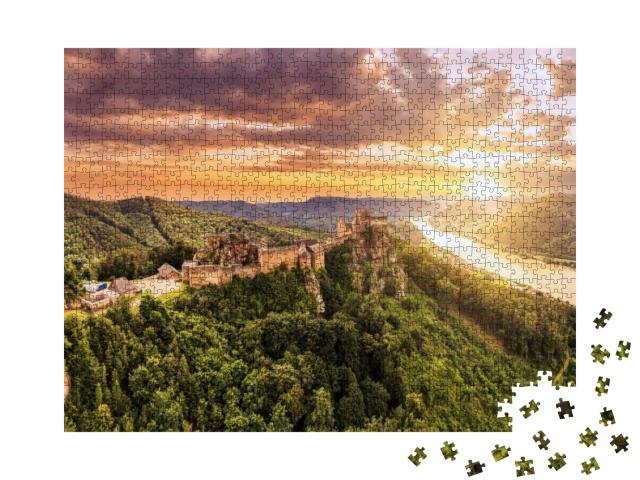 Beautiful Landscape with Aggstein Castle Ruin & Danube Ri... Jigsaw Puzzle with 1000 pieces