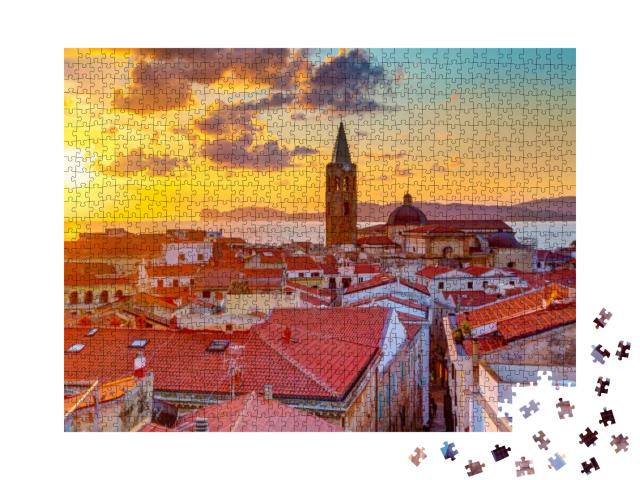 A Sunset Over Alghero City, Sardinia... Jigsaw Puzzle with 1000 pieces