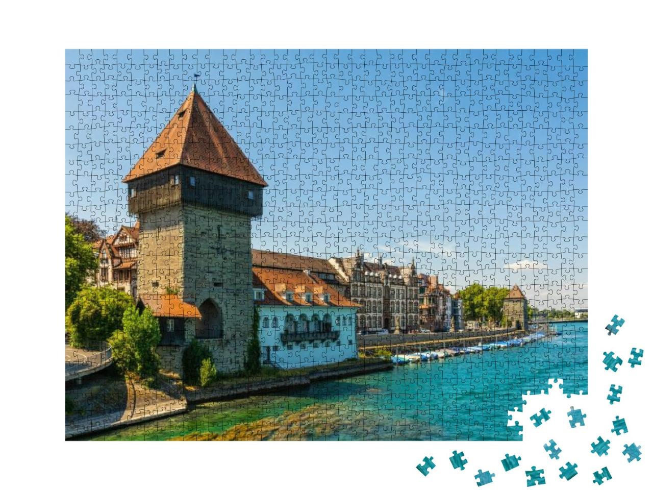 The Rhine Gate Tower in Constance on Lake Constance... Jigsaw Puzzle with 1000 pieces