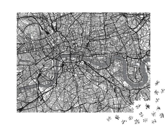 Urban City Map of London... Jigsaw Puzzle with 1000 pieces