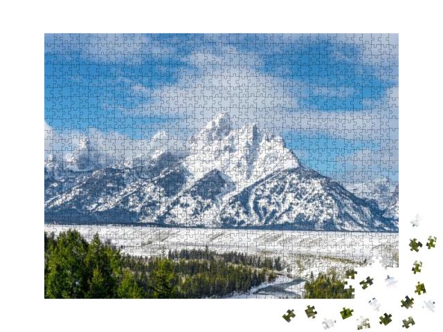 Winter Landscape in the Grand Teton National Park, Wyomin... Jigsaw Puzzle with 1000 pieces