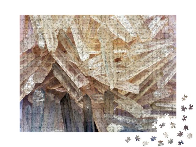 Natural Quartz Crystals in the Form of Ice Shards... Jigsaw Puzzle with 1000 pieces
