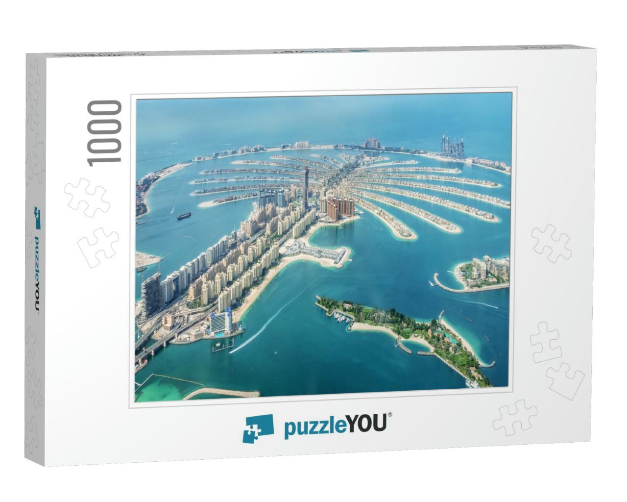 Aerial View of Dubai Palm Jumeirah Island, United Arab Em... Jigsaw Puzzle with 1000 pieces