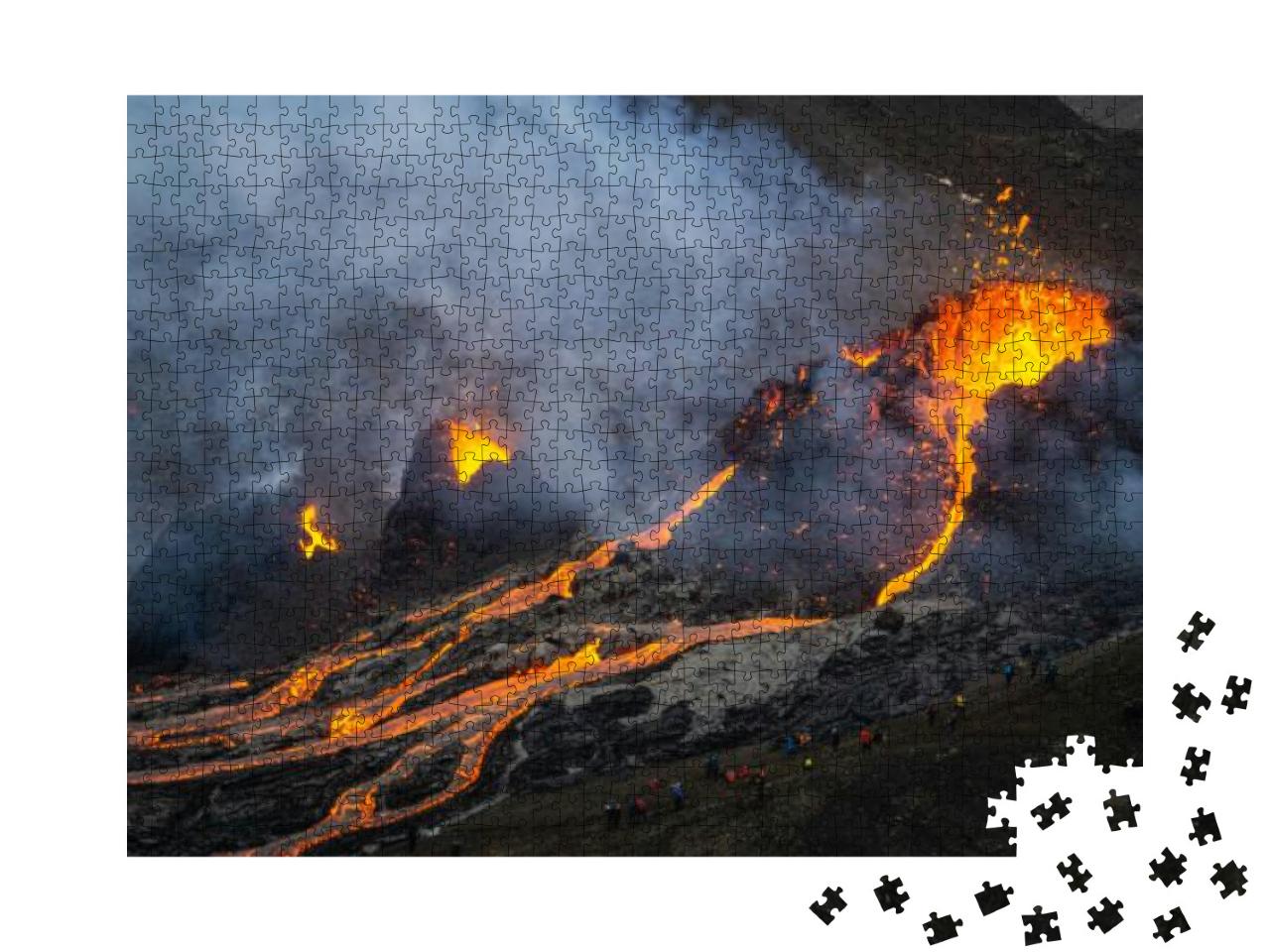 A Small Volcanic Eruption in Mt Fagradalsfjall, Southwest... Jigsaw Puzzle with 1000 pieces