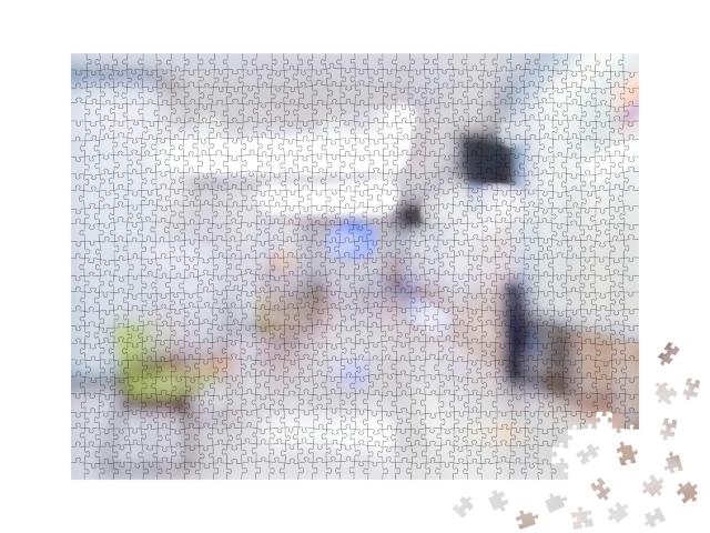 Abstract Blur Image Background of Shopping Mall with Ligh... Jigsaw Puzzle with 1000 pieces