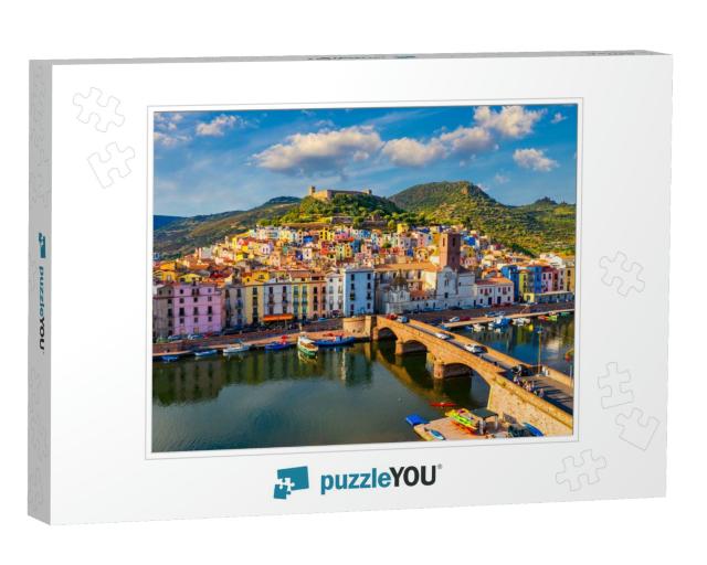 Aerial View of the Beautiful Village of Bosa with Colored... Jigsaw Puzzle