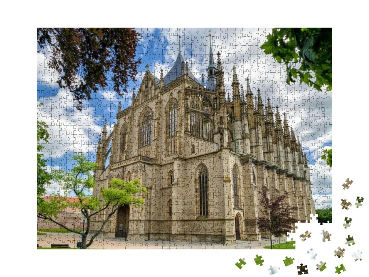 Saint Barbara Roman Catholic Church in Town Kutna Hora, C... Jigsaw Puzzle with 1000 pieces
