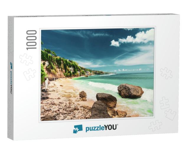 Bali Seascape with Huge Waves At Beautiful Hidden White S... Jigsaw Puzzle with 1000 pieces