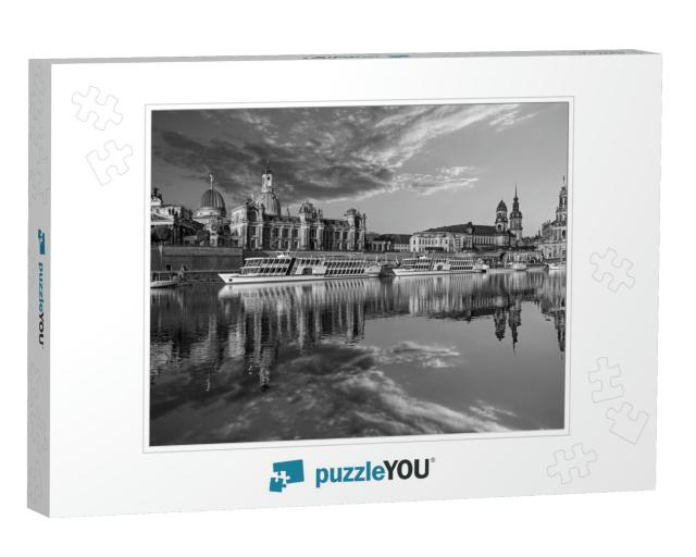 Beautiful Dresden City Skyline At Elbe River & Augustus B... Jigsaw Puzzle