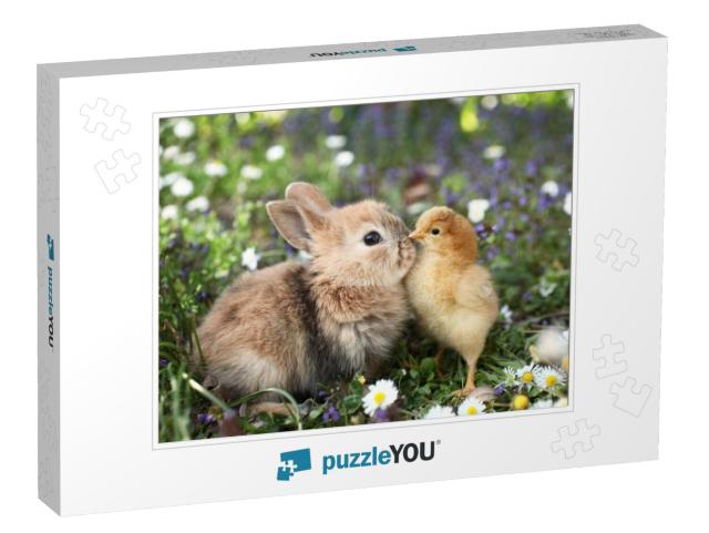 Best Friends Bunny Rabbit & Chick Are Kissing... Jigsaw Puzzle