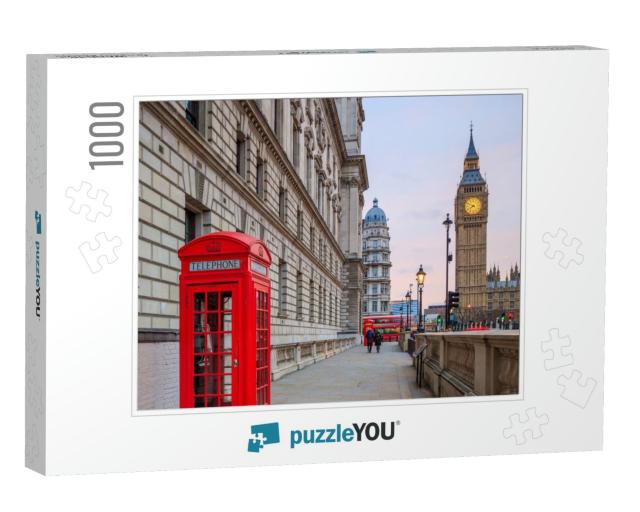 London Skyline with Big Ben & Houses of Parliament At Twi... Jigsaw Puzzle with 1000 pieces