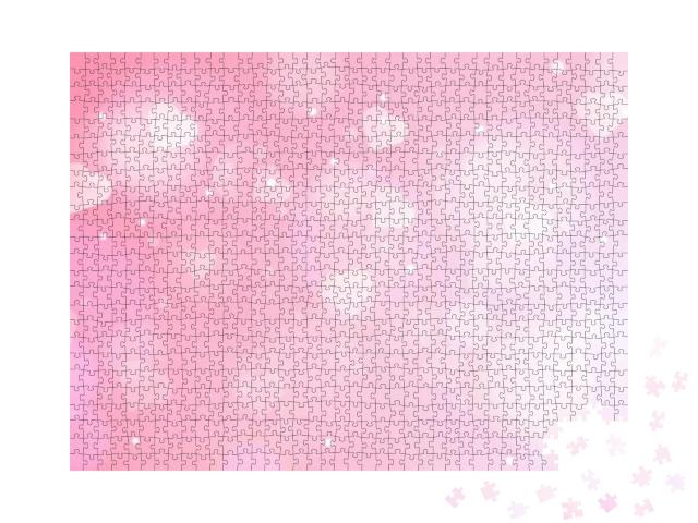Cute Pink Love Wedding & Hearts Background for Love Occas... Jigsaw Puzzle with 1000 pieces