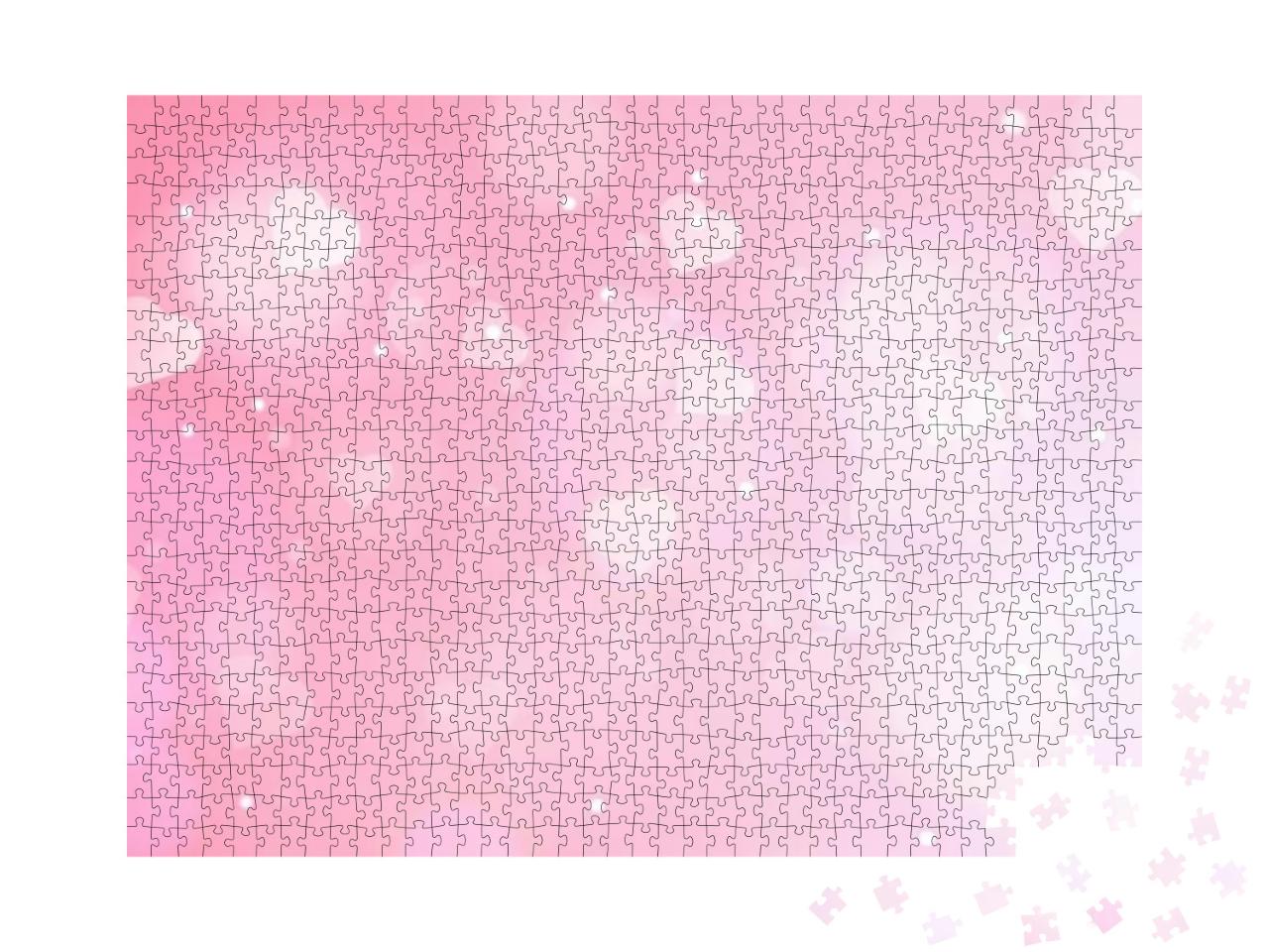 Cute Pink Love Wedding & Hearts Background for Love Occas... Jigsaw Puzzle with 1000 pieces