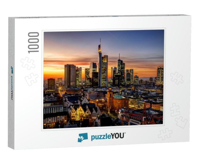 Frankfurt Am Main At Night, Germany... Jigsaw Puzzle with 1000 pieces
