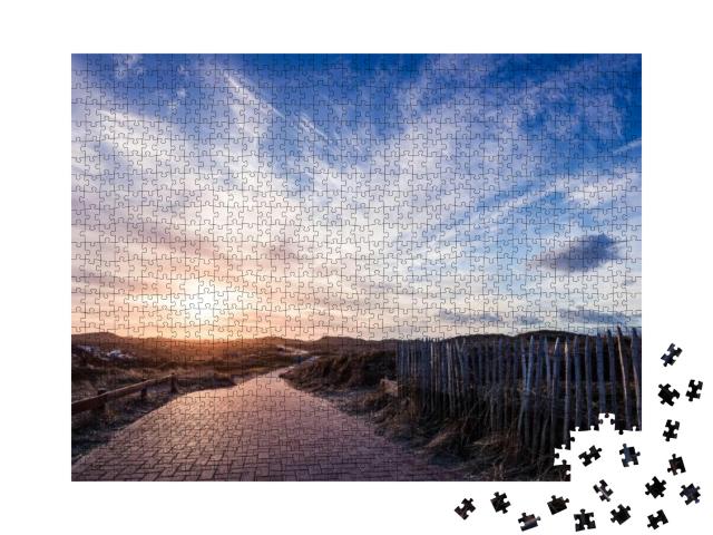 Clouds Above Bicycle Way At Norderney... Jigsaw Puzzle with 1000 pieces