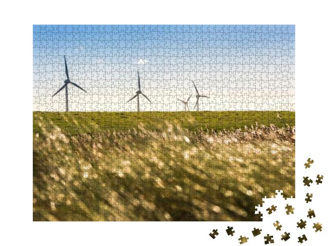 Wind Turbines/Generators on the Coast of Fehmarn, an Isla... Jigsaw Puzzle with 1000 pieces