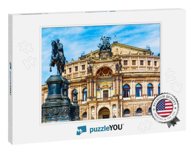 Scenic Summer View of Semper Opera House & Monument to Ki... Jigsaw Puzzle