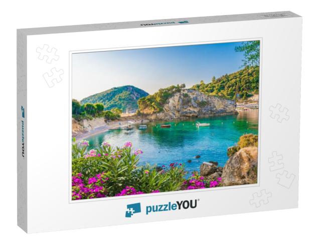 Paleokastritsa Bay on Corfu Island, Ionian Archipelago, G... Jigsaw Puzzle