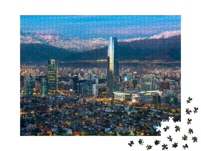 Panoramic View of Providencia & Las Condes Districts with... Jigsaw Puzzle with 1000 pieces