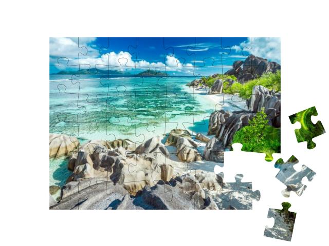 The Most Beautiful Beach of Seychelles - Anse Source Darg... Jigsaw Puzzle with 48 pieces