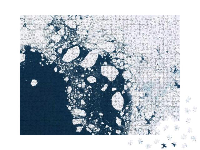 Glaciers & Ice Melting in the North, Satellite Image Show... Jigsaw Puzzle with 1000 pieces