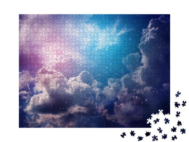 Space of Night Sky with Cloud & Stars... Jigsaw Puzzle with 1000 pieces
